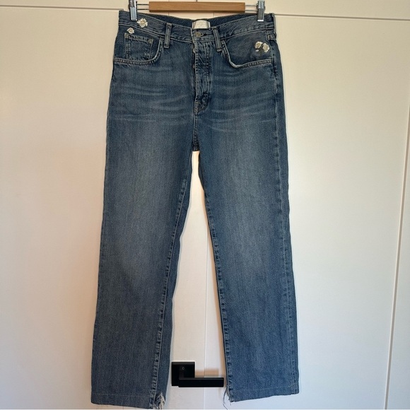 7 For All Mankind Floral Embroidered Denim Jeans - Picture 3 of 15